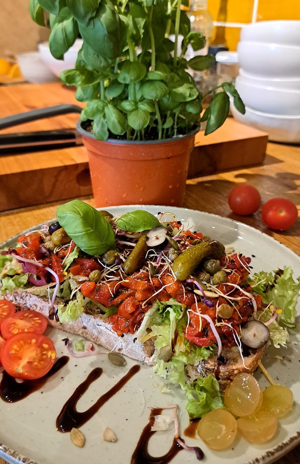 Een lunch gerecht - paprikaspread
